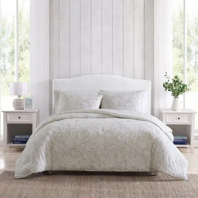 Nautica Tortola Reversible Cotton Comforter Set In Beige