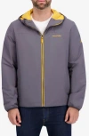 Nautica Transitional Hooded Zip Jacket In Gray