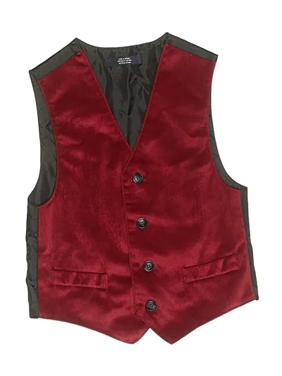 Pre-owned Nautica Kids' Tuxedo Vest In Burgundy