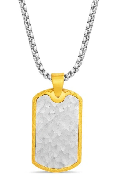 Nautica Two-tone Dog Tag Pendant Necklace In Gold