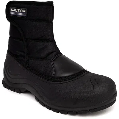 Nautica Tyee Mens Laceless Manmade Winter & Snow Boots In Black