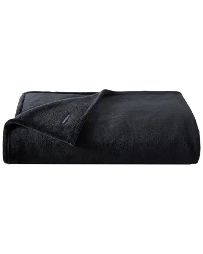 Nautica Ultra Soft Plush Fleece Blanket In Black