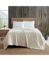 Nautica Ultra Soft Plush Solid Pebble Blanket In White