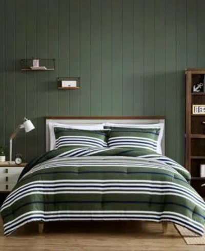 Nautica Uphaul Stripe Reversible Comforter Sets In Green