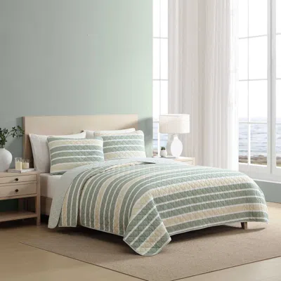 Nautica Varadero Stripe Green King Quilt Set