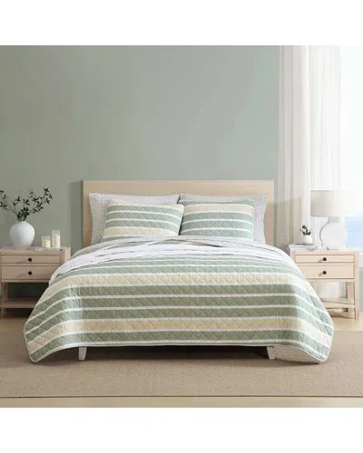 Nautica Varadero Stripe Reversible Cotton Quilt Set In White