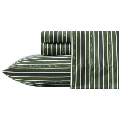 Nautica Varadero Typeface Green Full Sheet Set