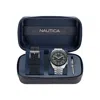 Nautica Vintage Stainless Steel And Silicone Watch Box Set In Silver