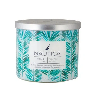 Nautica Vitamin Sea Scented Designer Candle In Teal