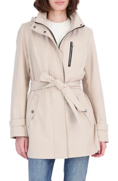 Nautica Water Resistant Hooded Raincoat In Neutral