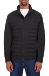Nautica Water Resistant Hybrid Tech Softshell Jacket In Black