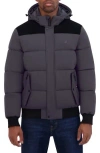 Nautica Water Resistant Mixed Media Bomber Jacket In Metal Grey