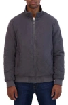 Nautica Water Resistant Quilted Faux Suede Jacket In Gray