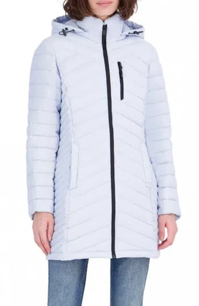 Nautica Water Resistant Stretch Puffer Coat In Blue