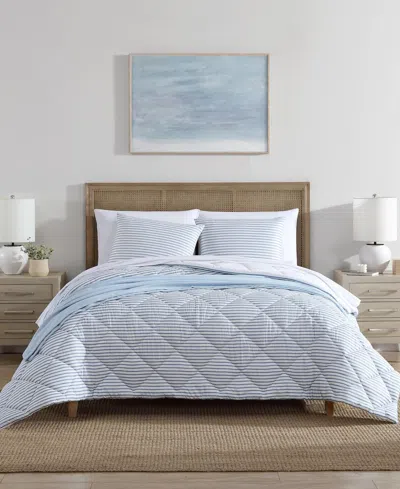 NAUTICA CLOSEOUT! NAUTICA WINDSOR SEERSUCKER 3 PIECE COMFORTER SET, FULL/QUEEN