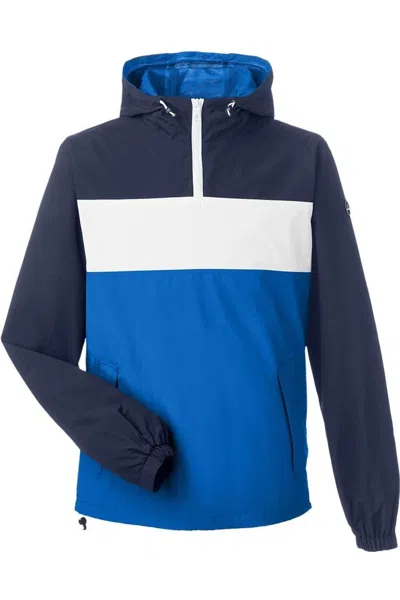 Nautica Windward Anorak Hooded Quarter-zip Jacket In Blue