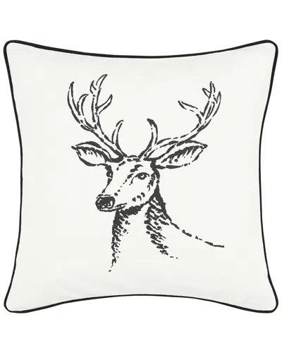 Nautica Winter Morning Stag Throw Pillow In White