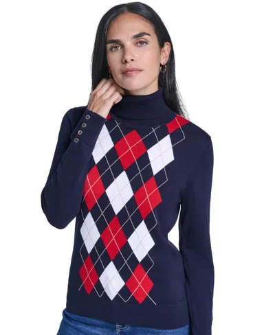 Nautica Women's Argyle Turtleneck Sweater In Multi