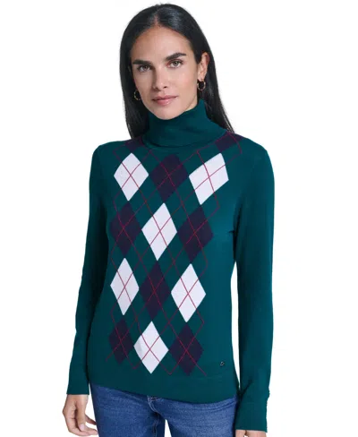 Nautica Women's Argyle Turtleneck Sweater In Multi