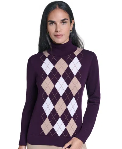 Nautica Women's Argyle Turtleneck Sweater In Multi