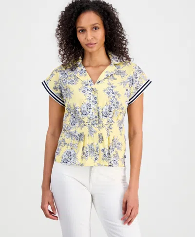Nautica Women's Cotton Toile Button-front Blouse