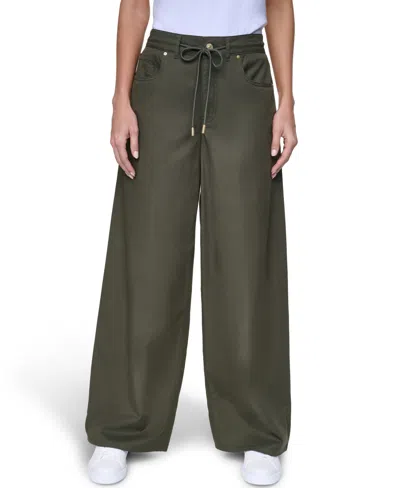 Nautica Women's Cotton-blend Drawstring Relaxed-fit Pants In Green
