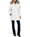 Nautica Women's Faux-fur-trim Hooded Puffer Coat In White