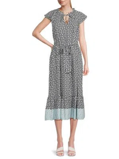 Nautica Women's Floral Tiered Midi-dress In Multi