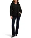 Nautica Women's Hooded Zip-front Puffer Coat In Black