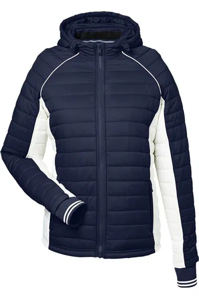 Nautica Women's L Mile Hooded Puffer Jacket In Blue