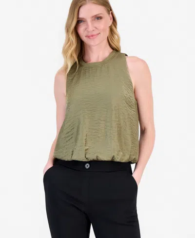 Nautica Women's Sleeveless Wave Bubble Top In Green