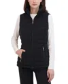 Nautica Women's Stand-collar Zip-front Puffer Vest In Noir