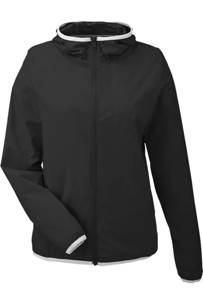 Nautica Women's Stillwater Hooded Windbreaker In Black