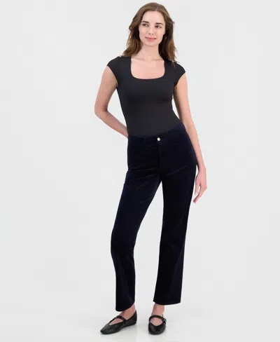 Nautica Women's Straight-leg Corduroy Pants In Black