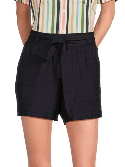 Nautica Women's Textured Belted Shorts In Black