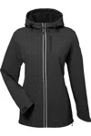 Nautica Women's Wavestorm Hooded Soft Shell Jacket In Black