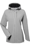 Nautica Women's Wavestorm Hooded Soft Shell Jacket In Gray