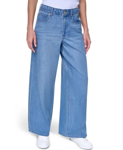 Nautica Women's Wide-leg Relaxed-fit Jeans In Blue