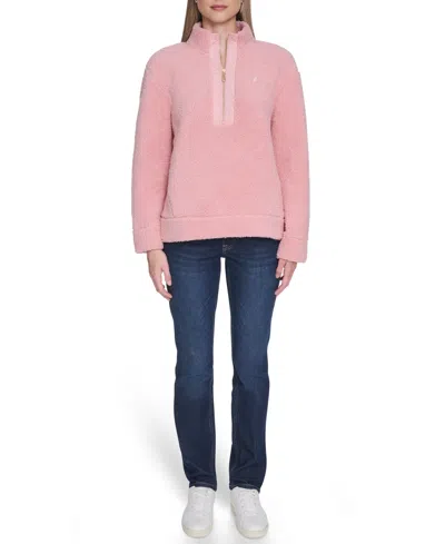 Nautica Women's Zip-front Stand Collar Jacket In Pink