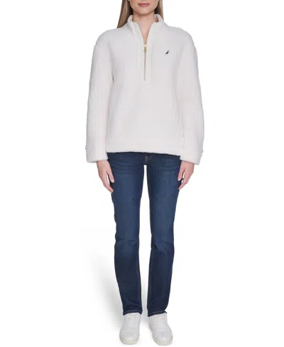 Nautica Women's Zip-front Stand Collar Jacket In Neutral