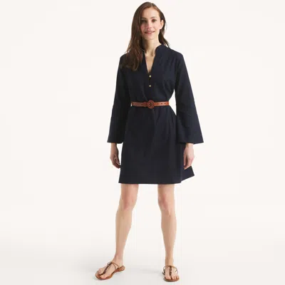 Nautica Womens Balloon-sleeve Linen Dress In Multi