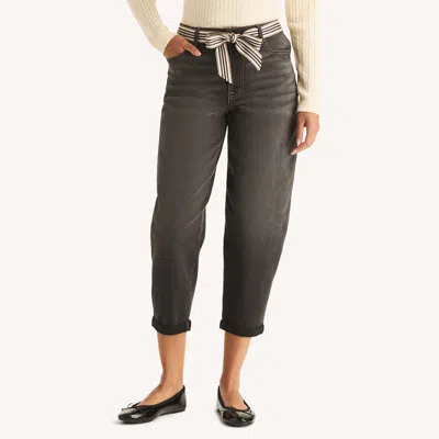 Nautica Womens Belted Barrel-leg Denim In Multi