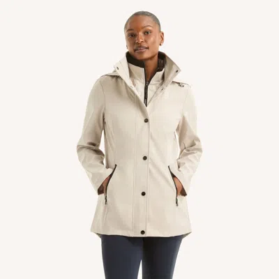 Nautica Womens Bonded Rain Jacket In Gray