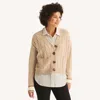 Nautica Womens Cable-knit Cardigan In Nude