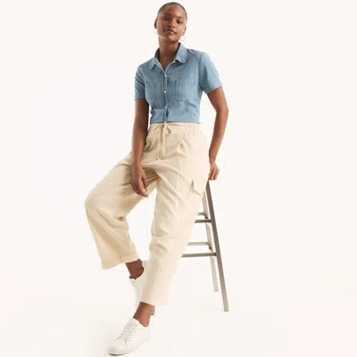 Nautica Womens Cargo Pant In White