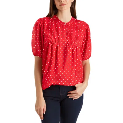 Nautica Womens Chiffon Polka Dot Blouse
