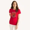 Nautica Womens Classic Glitter Graphic T-shirt In Red