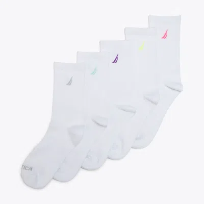 Nautica Womens Crew Socks, 5-pack In Multi
