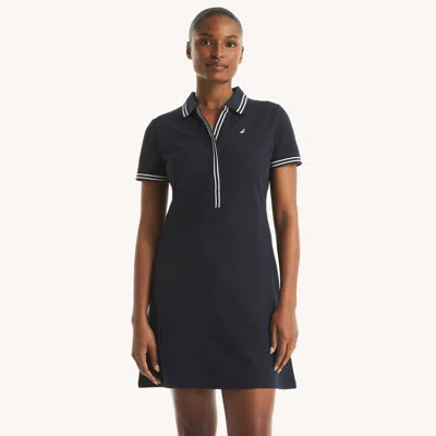 Nautica Womens Deck Polo Dress In Blue