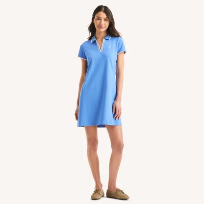 Nautica Womens Deck Polo Dress In Blue